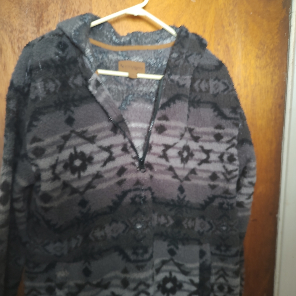 Koolaburra Black and Gray Hooded Cardigan